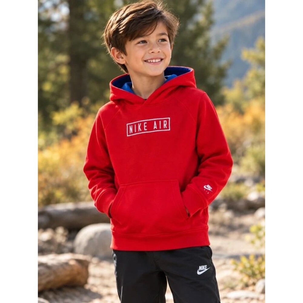 Nike Air Youth Red Pullover Hoodie – Size Small 6/7